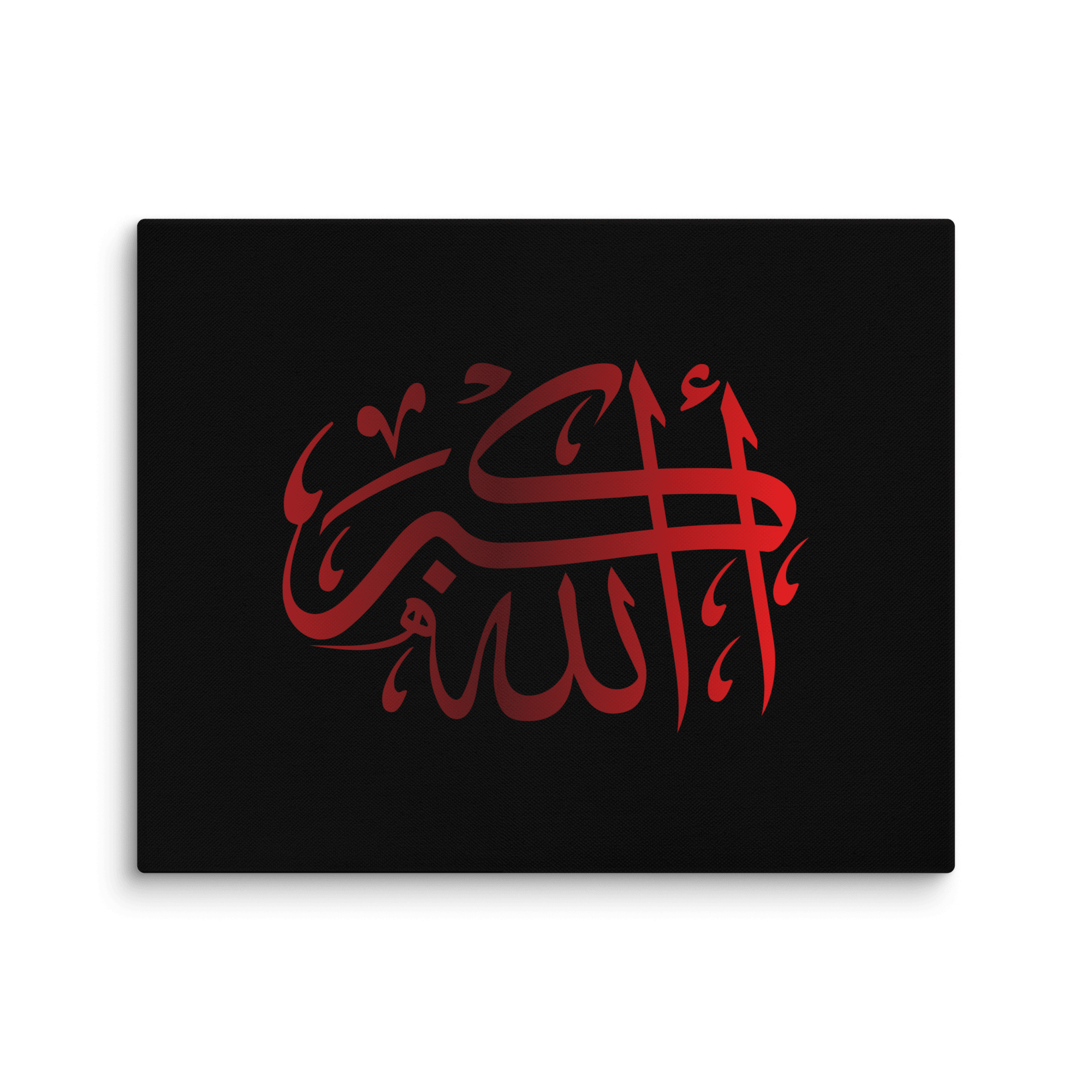 Red AllahuAkbar Black Background Canvas – Islamic calligraphy canvas | Nurul Khatt