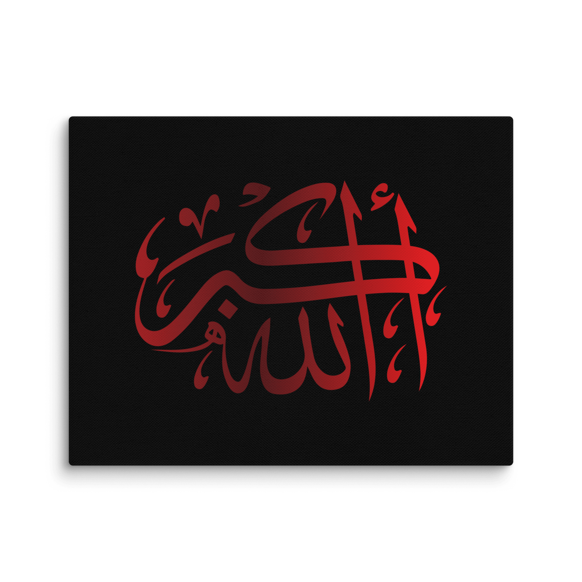 Red AllahuAkbar Black Background Canvas – Islamic calligraphy canvas | Nurul Khatt