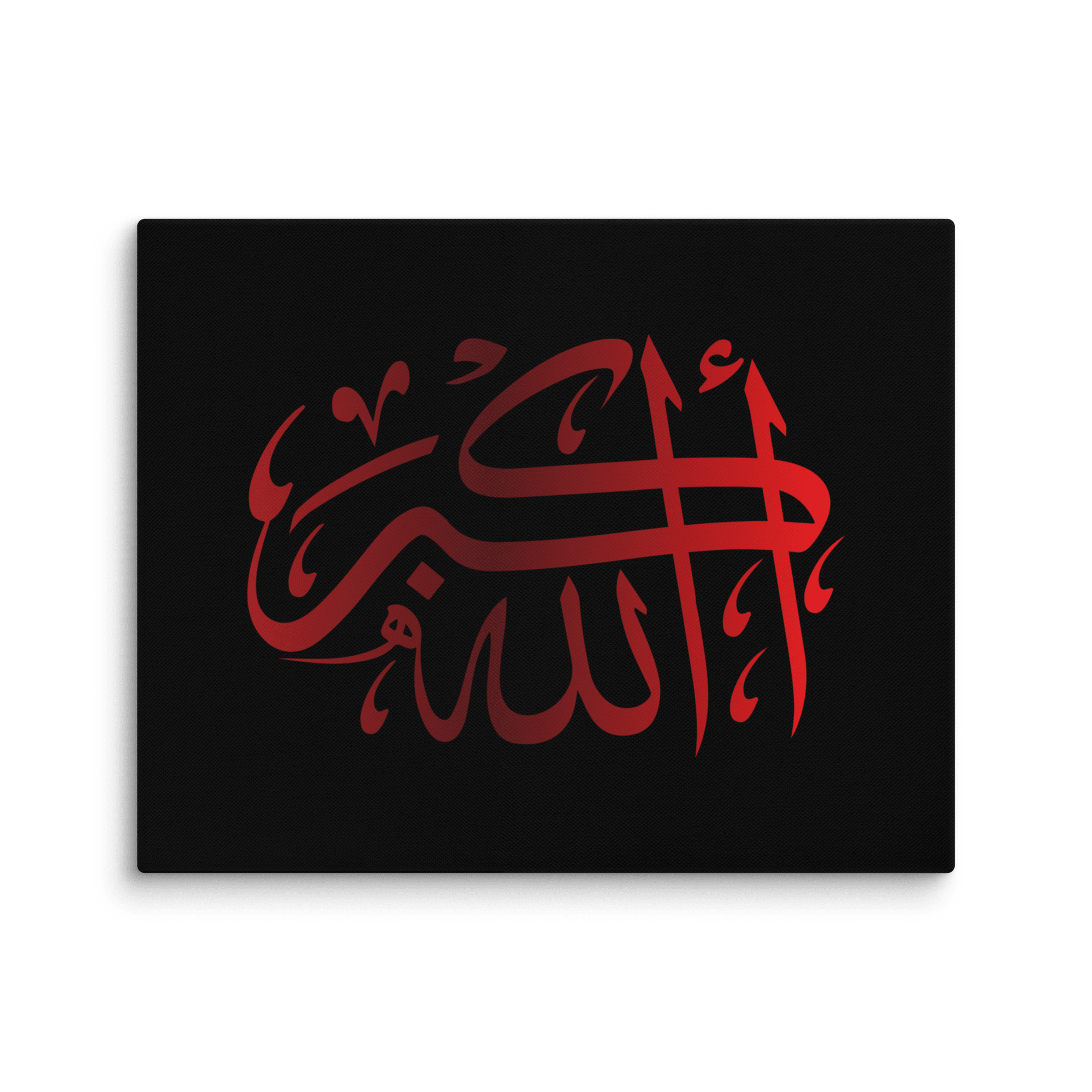 Red AllahuAkbar Black Background Canvas – Islamic calligraphy canvas | Nurul Khatt