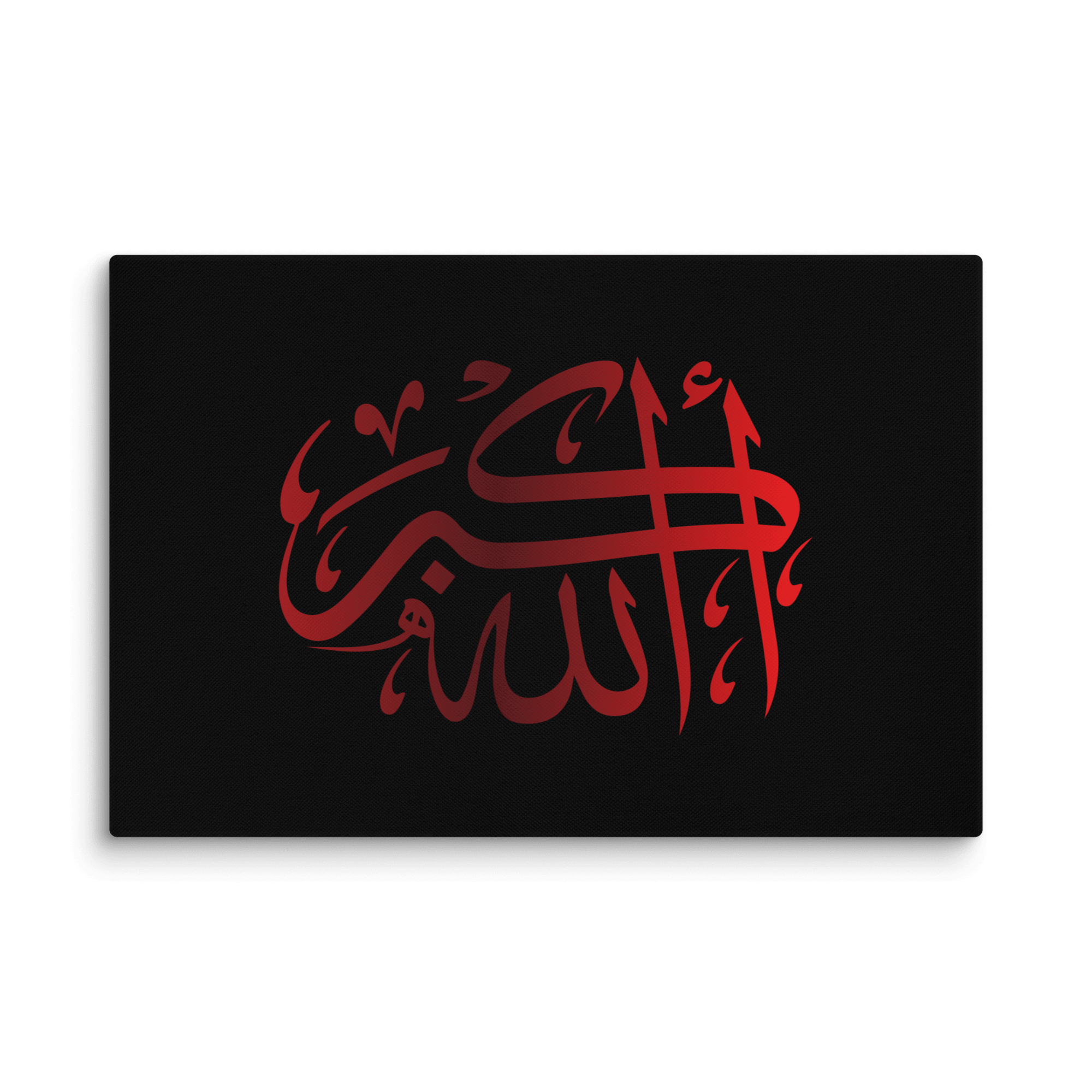 Red AllahuAkbar Black Background Canvas – Islamic calligraphy canvas | Nurul Khatt