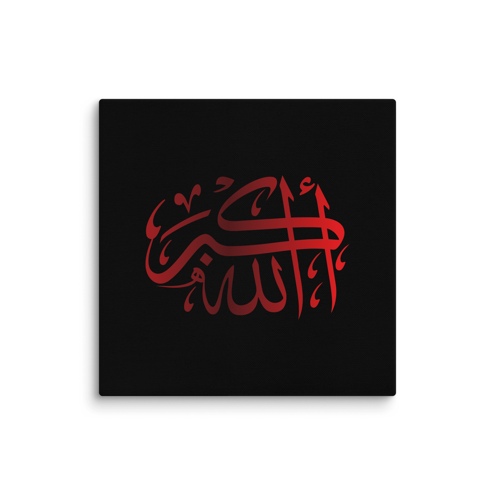 Red AllahuAkbar Black Background Canvas – Islamic calligraphy canvas | Nurul Khatt