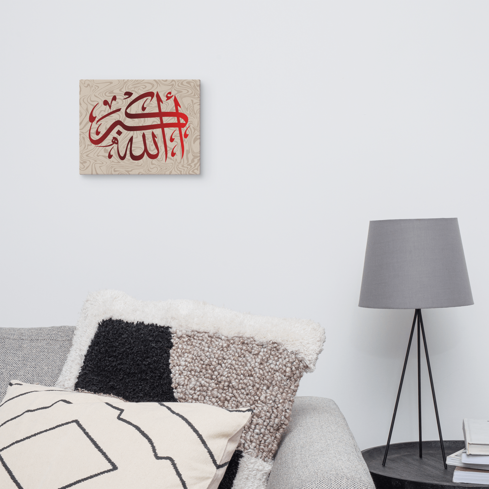 Red AllahuAkbar Canvas – Islamic calligraphy canvas | Nurul Khatt