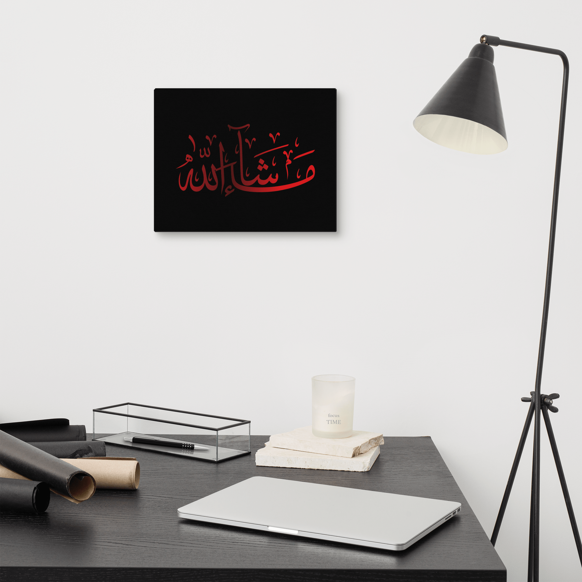 Red Masha'Allah Canvas – Islamic calligraphy canvas | Nurul Khatt