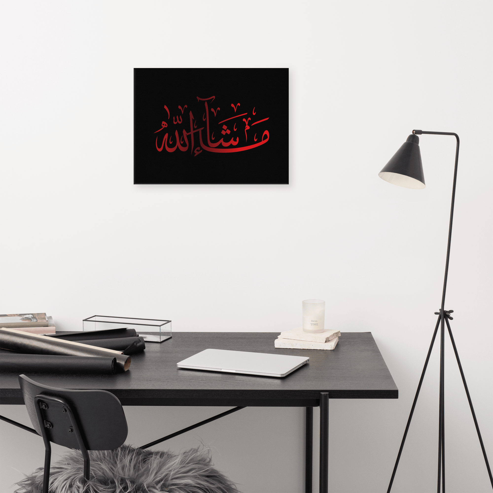Red Masha'Allah Canvas – Islamic calligraphy canvas | Nurul Khatt