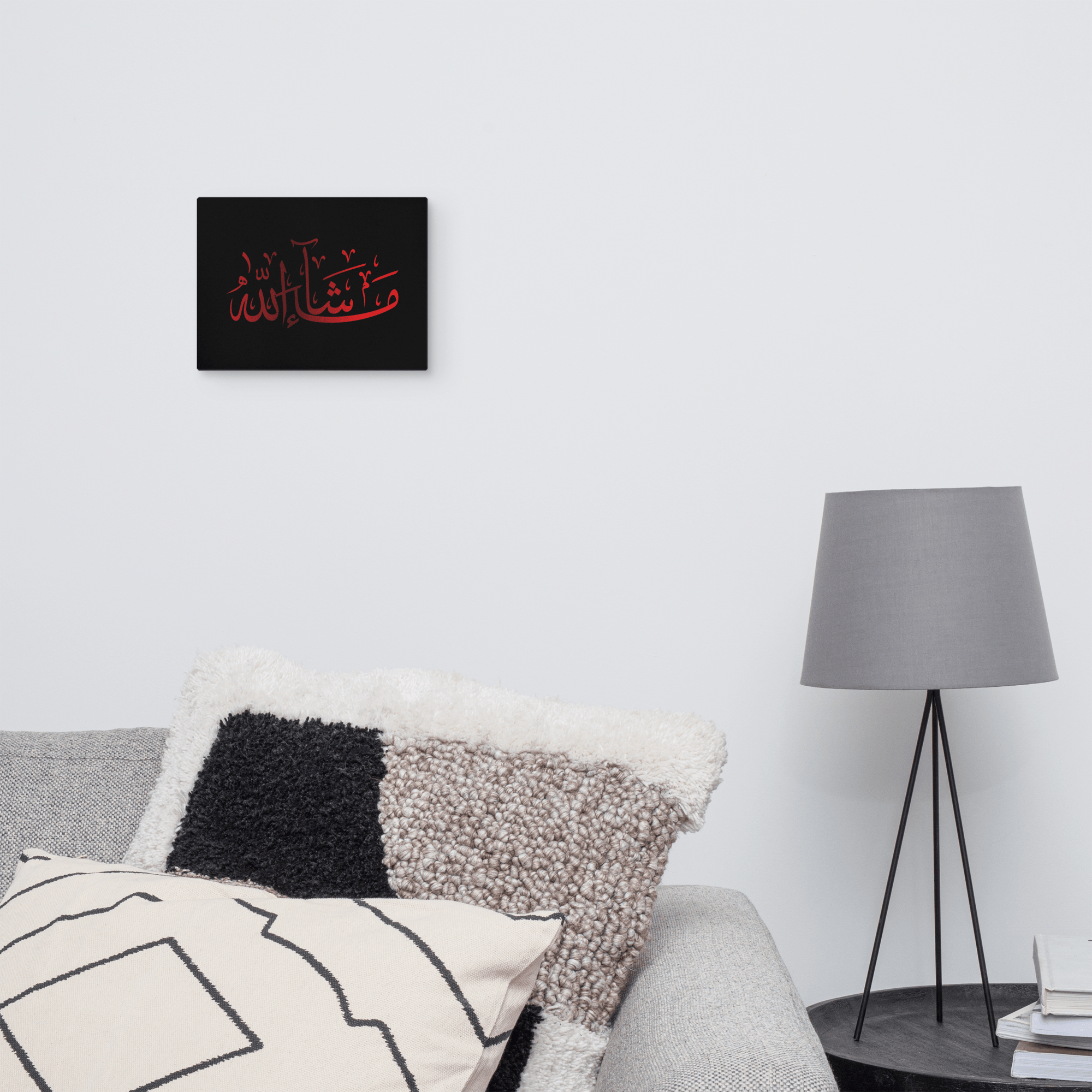 Red Masha'Allah Canvas – Islamic calligraphy canvas | Nurul Khatt