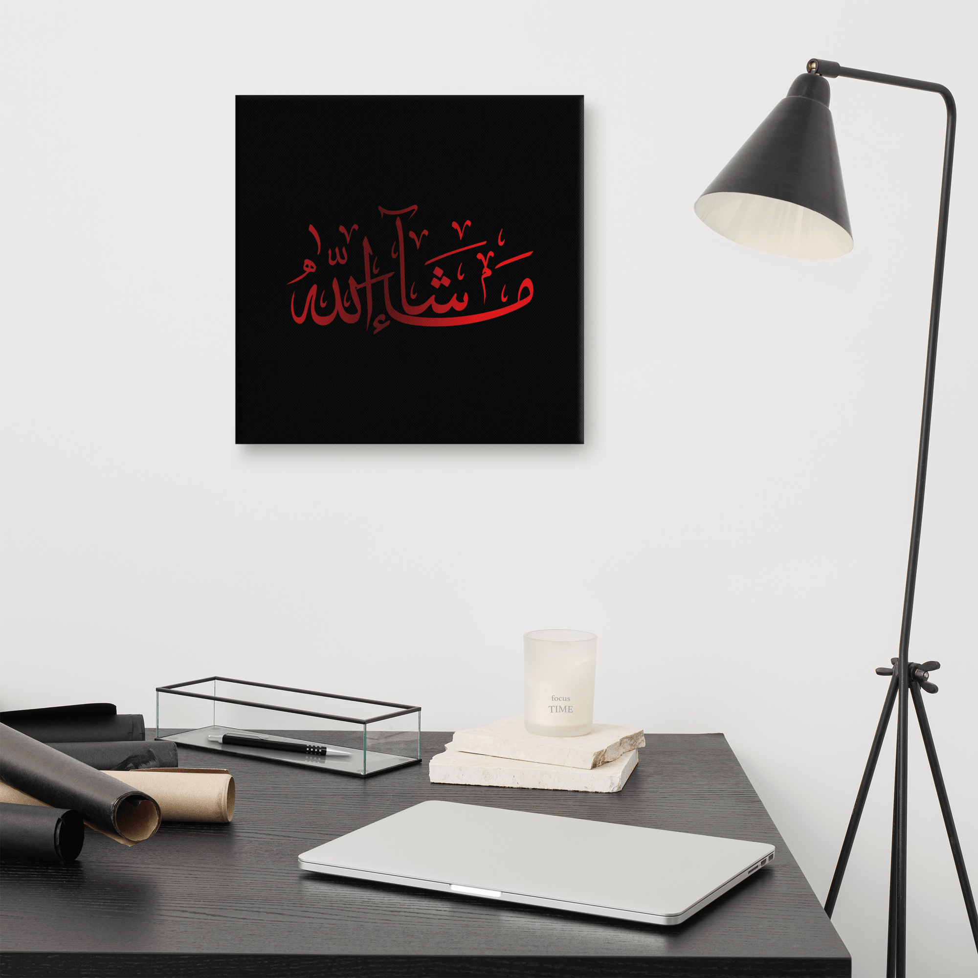 Red Masha'Allah Canvas – Islamic calligraphy canvas | Nurul Khatt