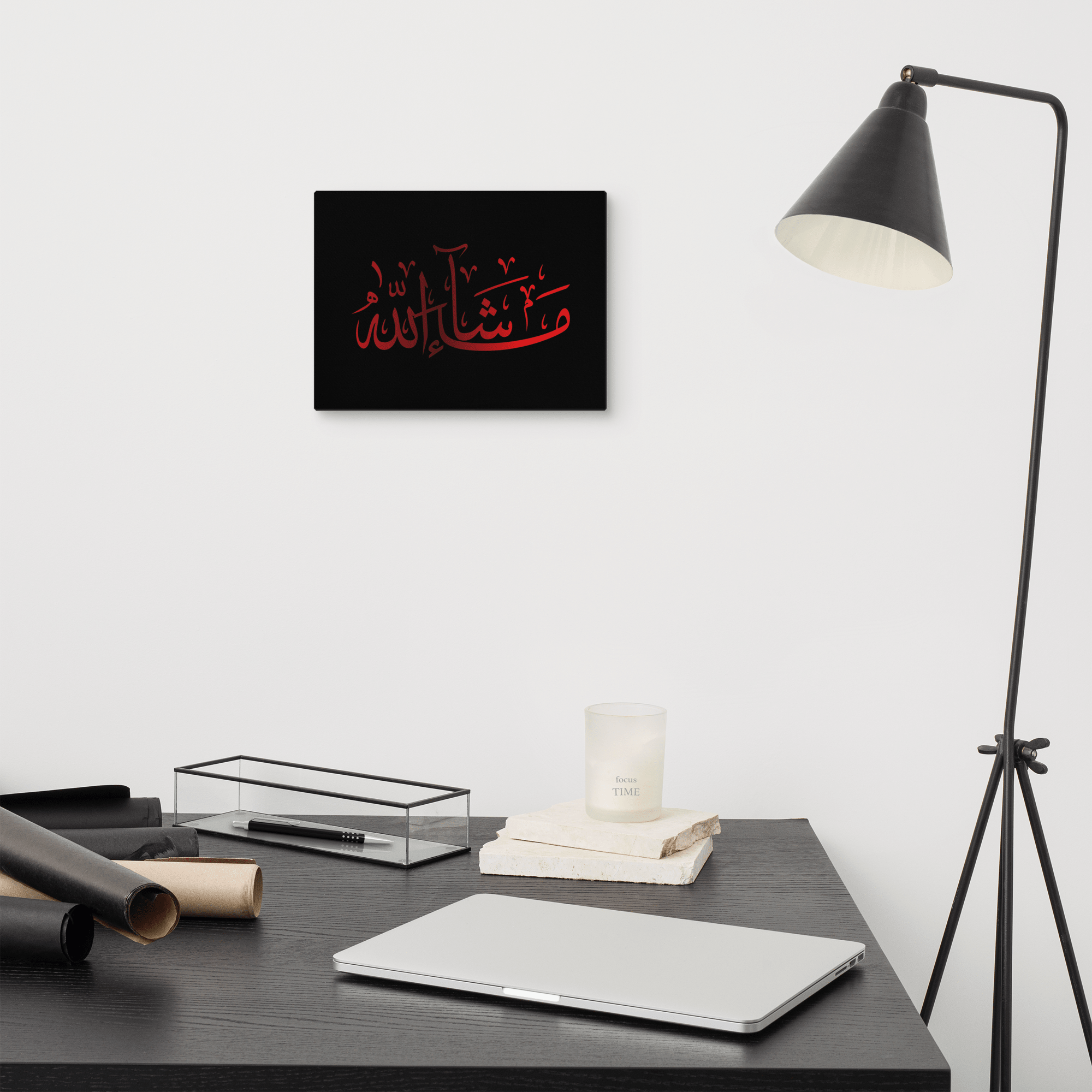 Red Masha'Allah Canvas – Islamic calligraphy canvas | Nurul Khatt