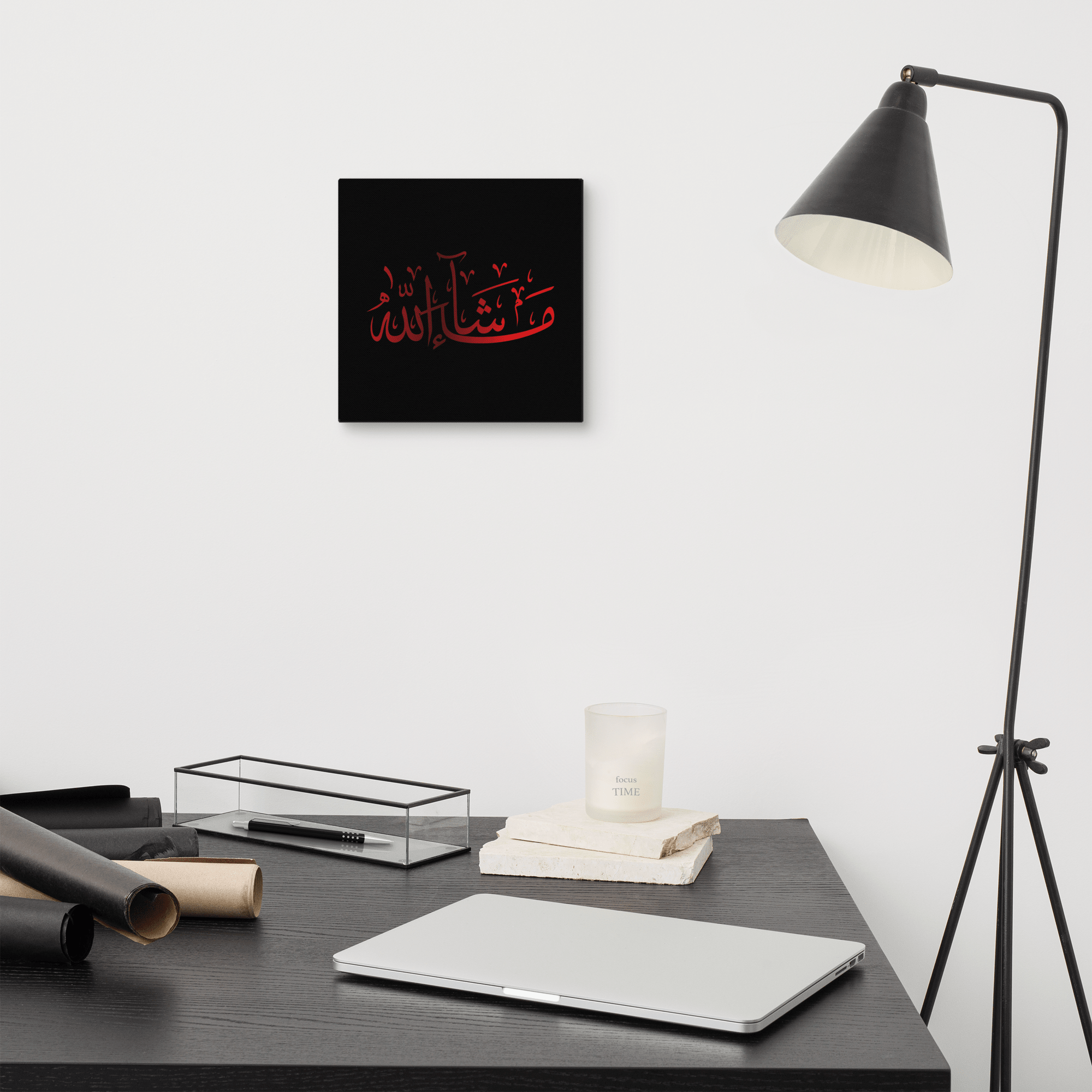 Red Masha'Allah Canvas – Islamic calligraphy canvas | Nurul Khatt