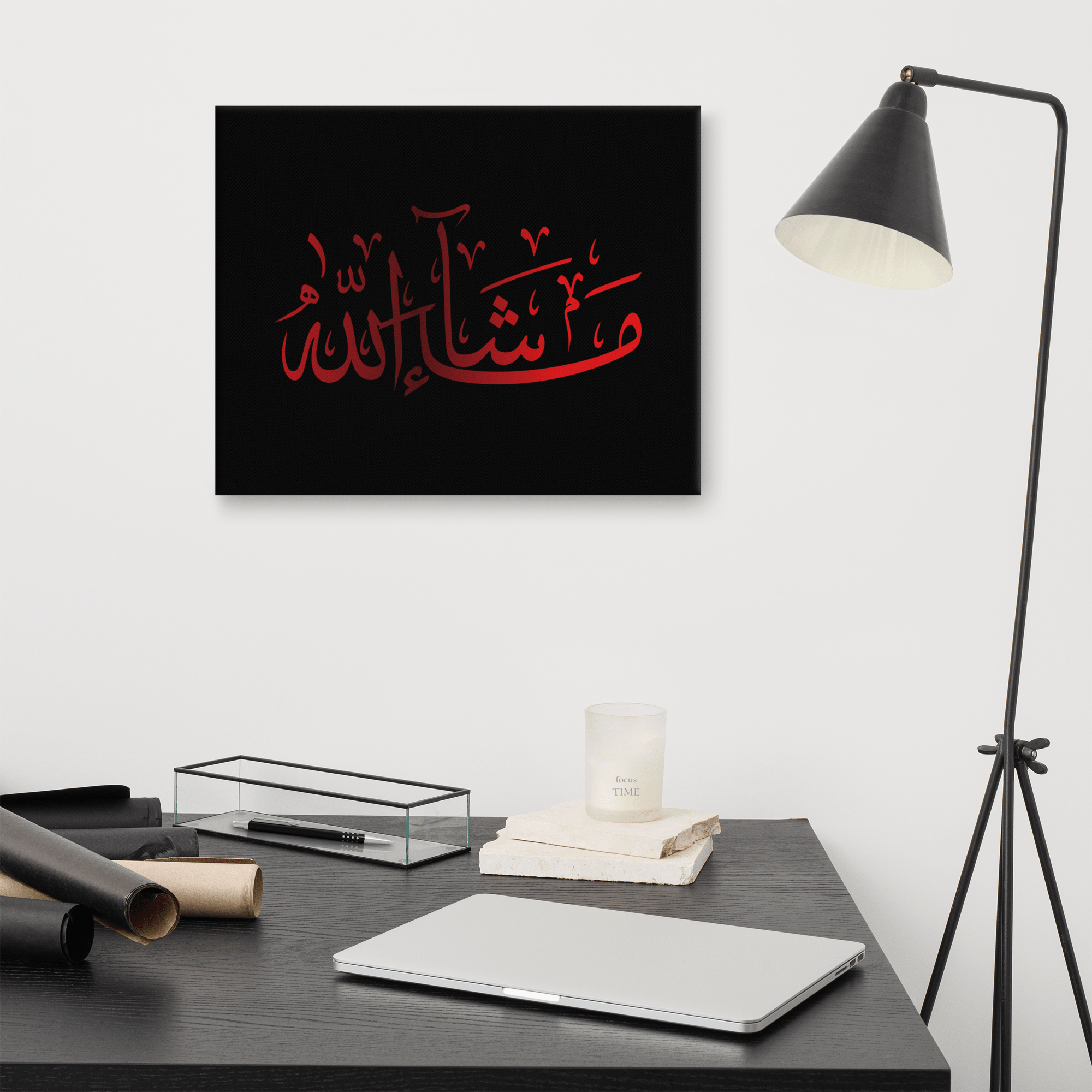 Red Masha'Allah Canvas – Islamic calligraphy canvas | Nurul Khatt