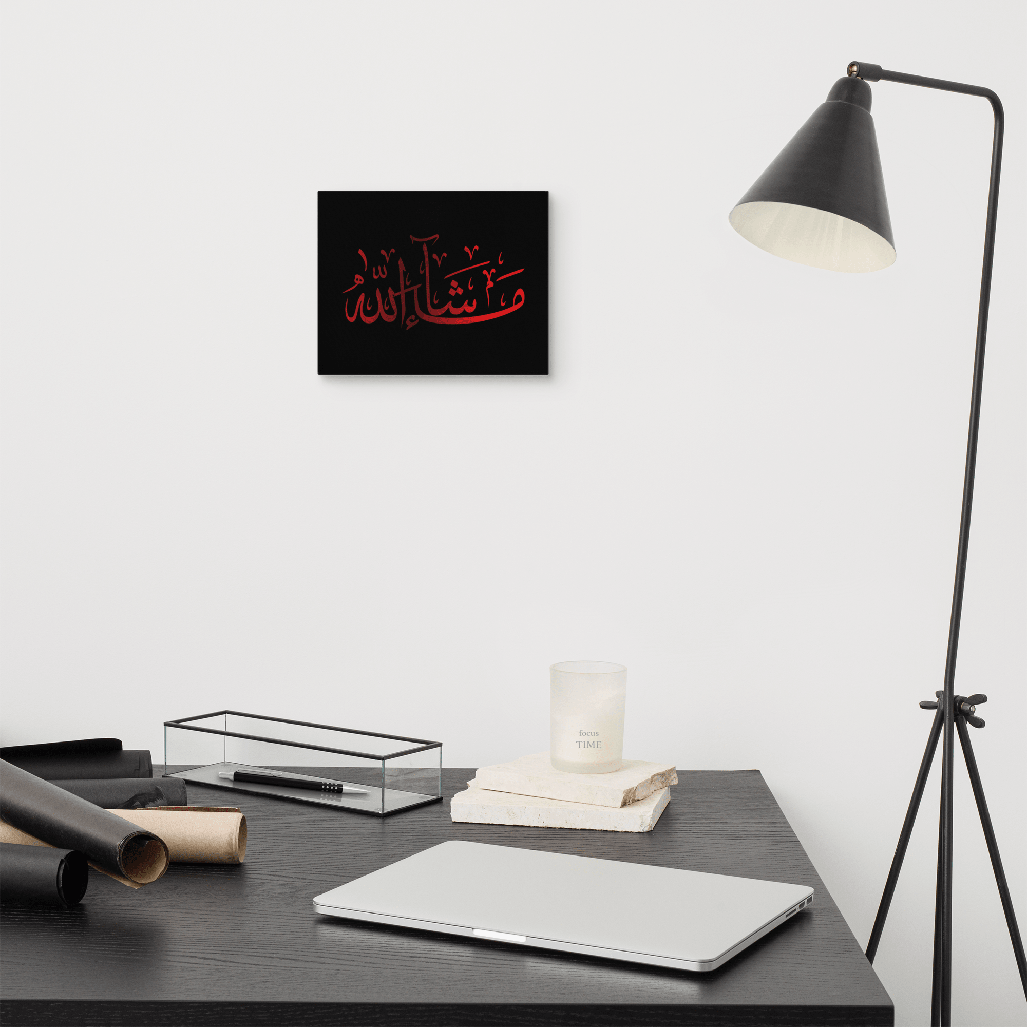 Red Masha'Allah Canvas – Islamic calligraphy canvas | Nurul Khatt